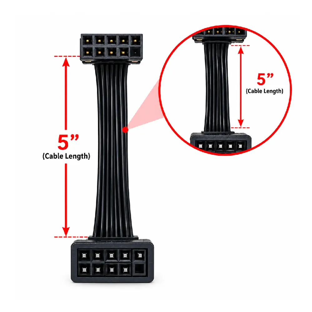 Branded F Panel extension cable 5" view 3